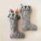 Hello Honey® 20" Gray Cotton Slub Stocking with Tufting & Tassels, 2ct.